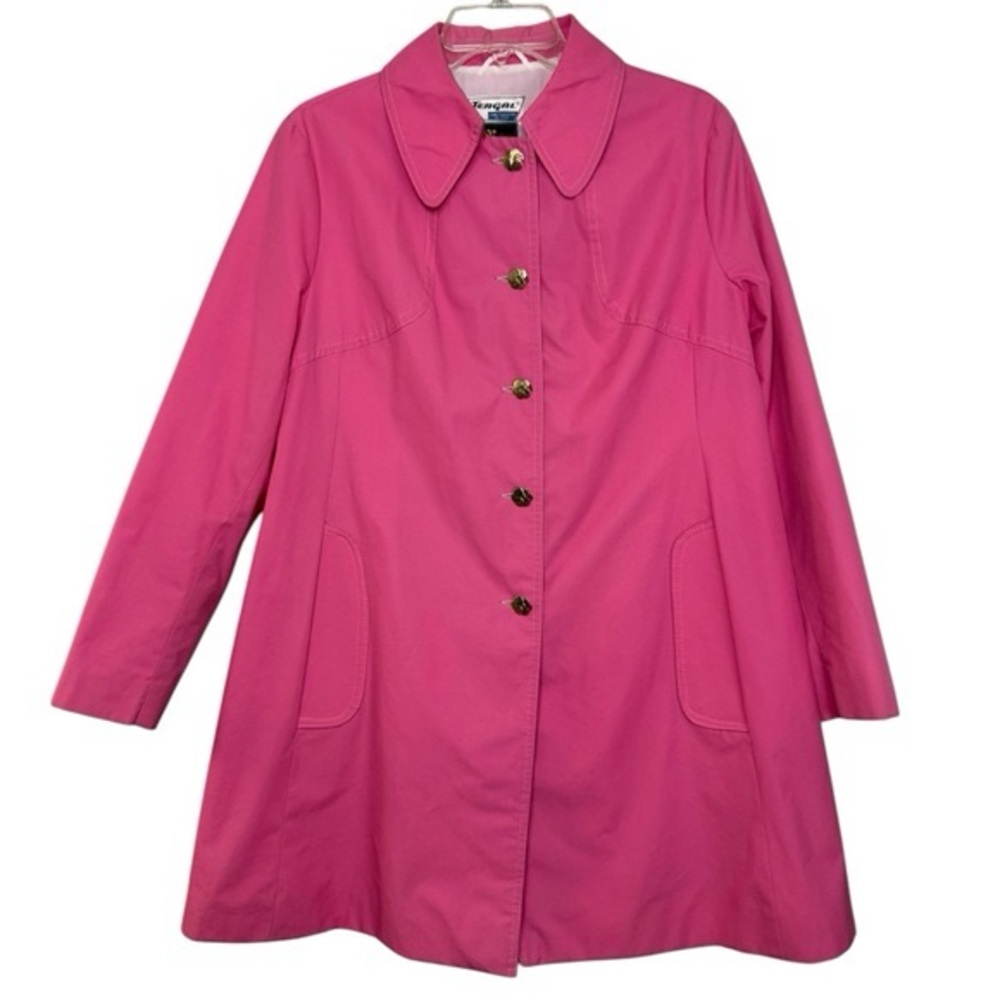 Vintage HUDSONS BAY COMPANY Pink Pleated Trench Coat Jacket Size Small 70s 80s